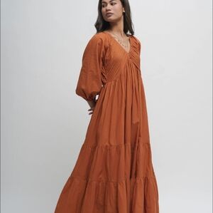 Umgee Terracotta Long Sleeve Dress
